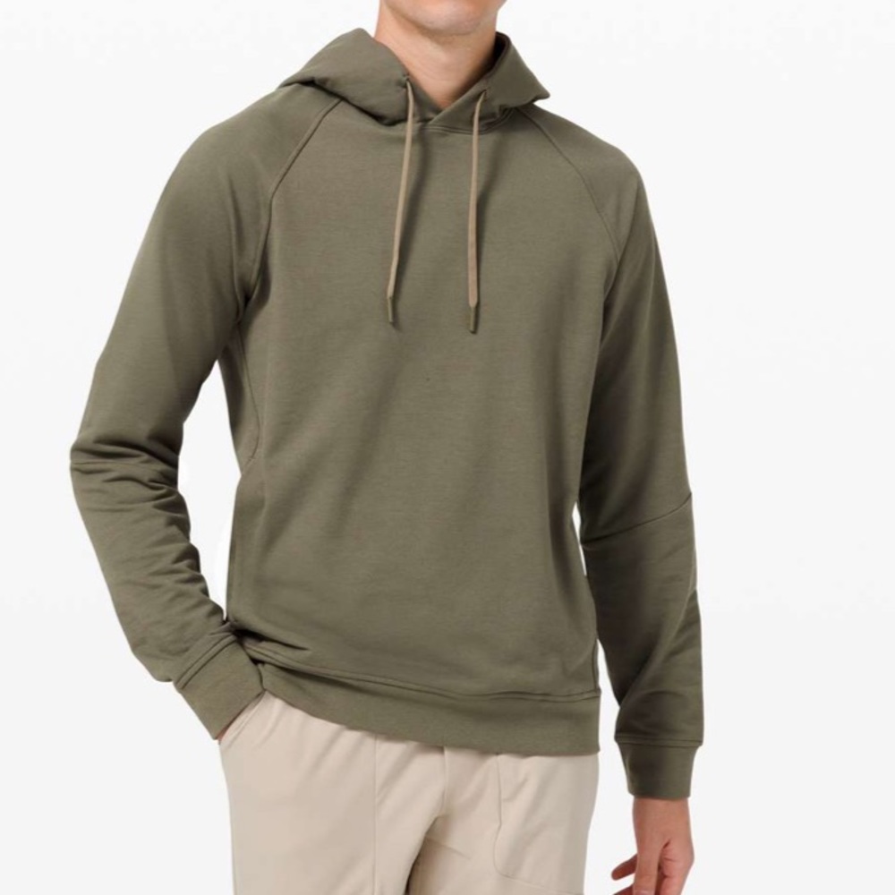 Lululemon City Sweat Pullover Hoodie French Terry Large (Color: Medium Olive)